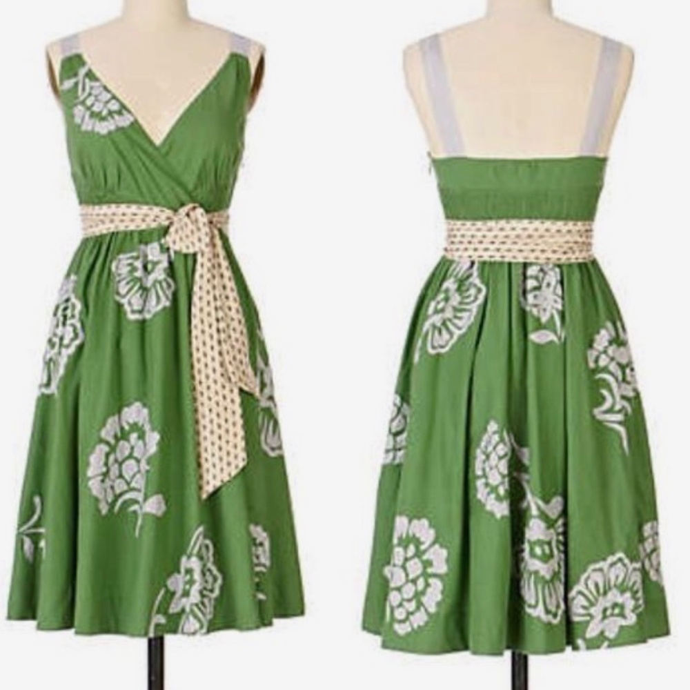 Rare Anthropologie Lithe River of Grass Dress